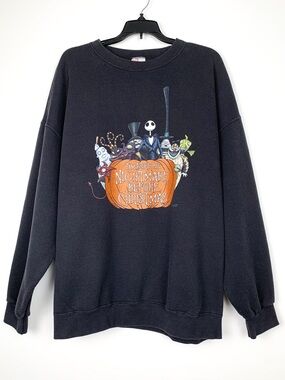 Y2K Disney Store Nightmare Before Christmas black plus size sweatshirt size XXXL